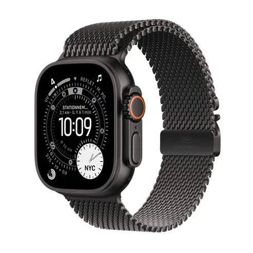 IR - Apple Watch Ultra 3 GPS + Cellular 49mm Black Titanium Case with Black Titanium Milanese Loop - Small