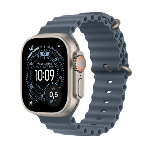 IR - Apple Watch Ultra 3 GPS + Cellular 49mm Natural Titanium Case with Anchor Blue Ocean Band