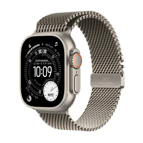 IR - Apple Watch Ultra 3 GPS + Cellular 49mm Natural Titanium Case with Natural Titanium Milanese Loop - Medium