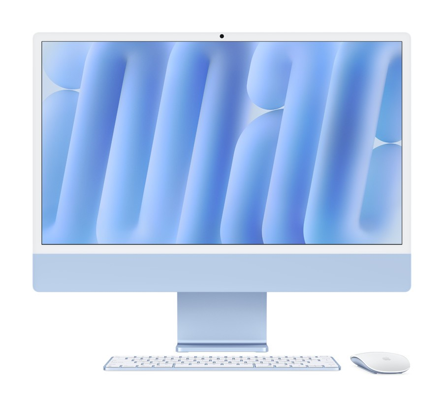 IR - 24-inch iMac with Retina 4.5K display: Apple M4 chip with 8‑core CPU and 8‑core GPU, 16GB, 256GB SSD - Blue
